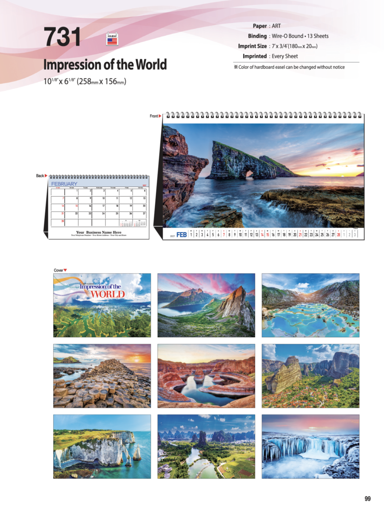 No.731. Impression of the World – New Sunny Calendars / 달력주문 카탈로그